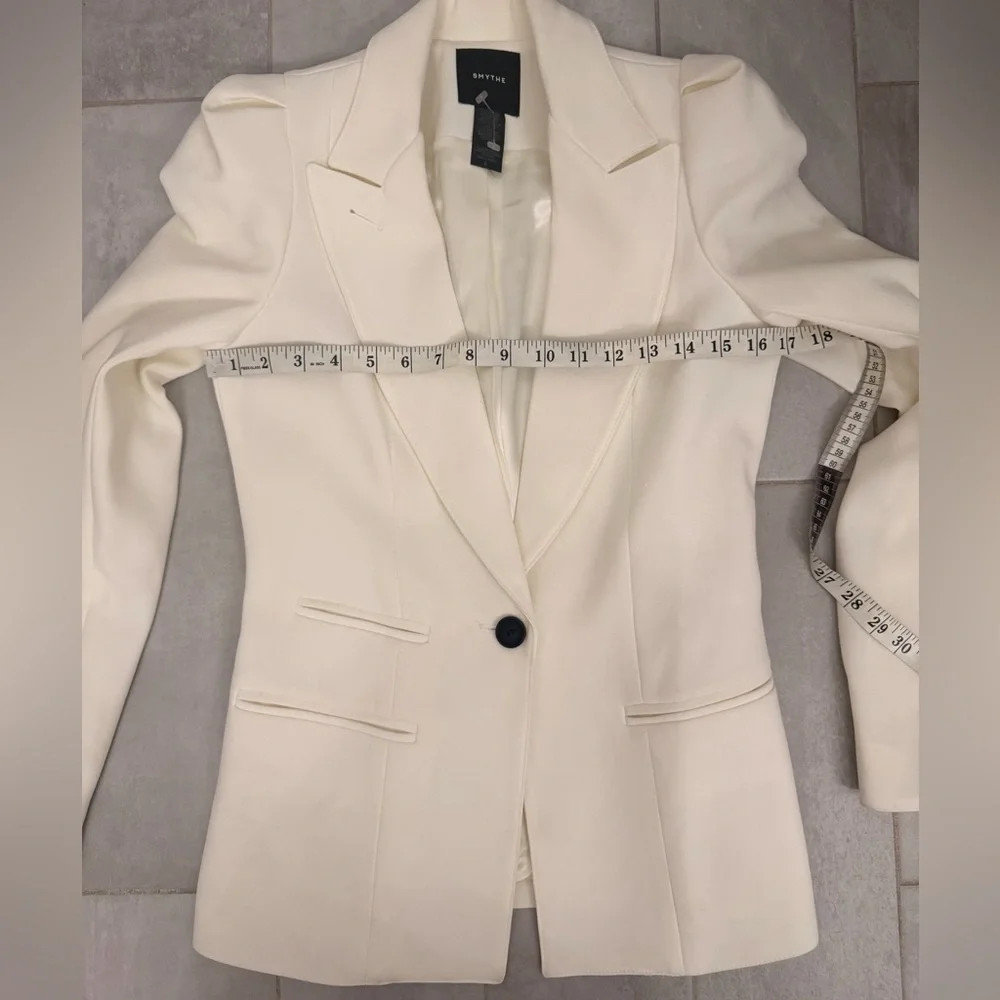 NWT Smythe Box Pleat Blazer White Size 4